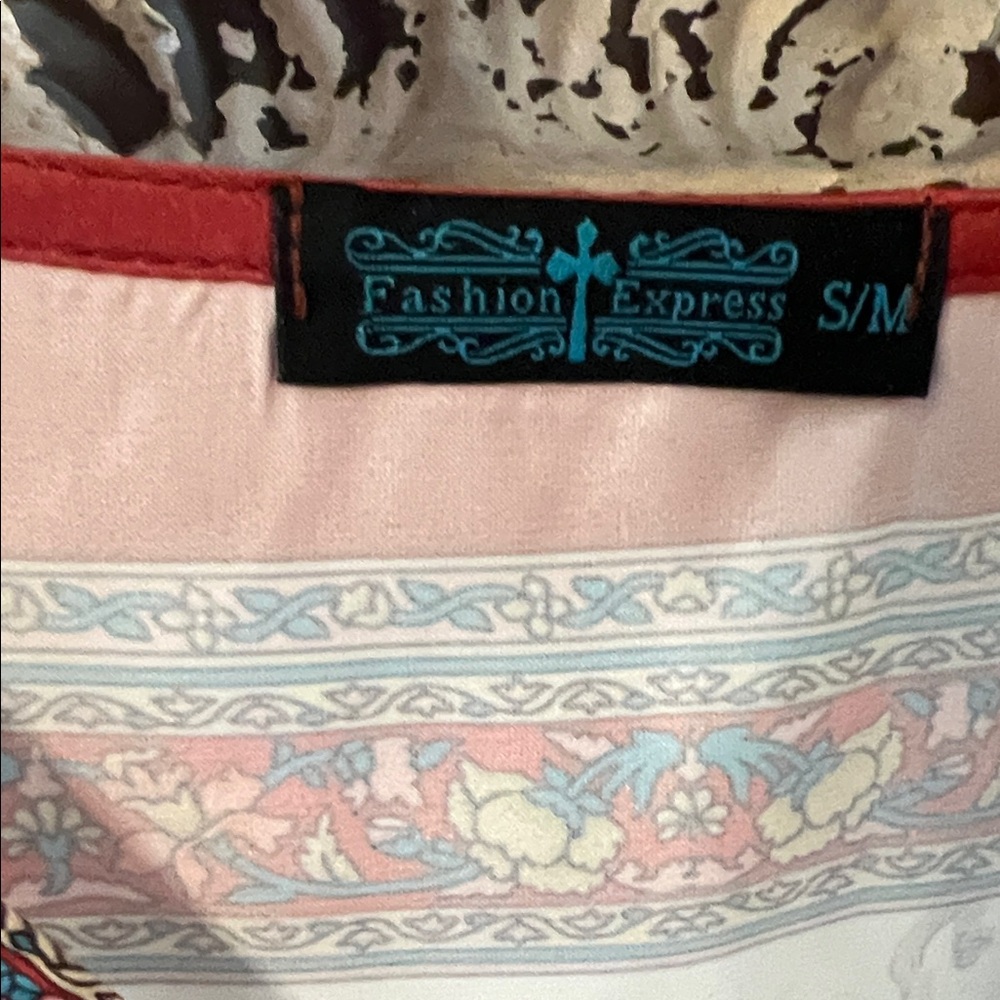 Vibrant Cactus Print Blouse with Red Accents - Picture 2 of 4